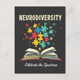 Neurovielfalt feiert die Autismus des Spektrums Feiertagspostkarte