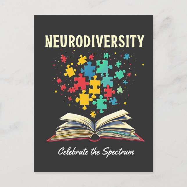 Neurovielfalt feiert die Autismus des Spektrums Postkarte (Vorderseite)