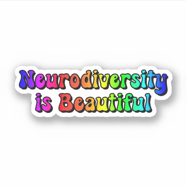 Neurovielfalt ist eine schöne Rainbow-Typografie Aufkleber (Vorderseite)