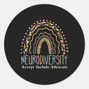 Neurovielfalt Regenbogen Annahme Advocate Liebe Au Runder Aufkleber