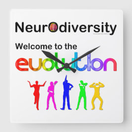 Neurovielfalt Willkommen in der Evolution Quadratische Wanduhr