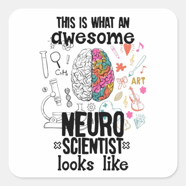 Neurowissenschaft Quadratischer Aufkleber (Vorderseite)
