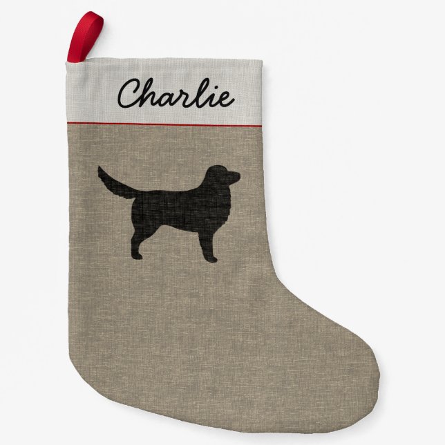 Neuschottland-Enten-läutende Retriever-Silhouette Kleiner Weihnachtsstrumpf (Vorderseite)
