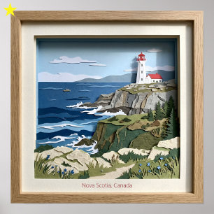 Neuschottland Kanada Papier Collage Diorama Poster