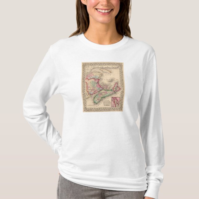 Neuschottland, New-Brunswick, Karte durch Mitchell T-Shirt (Vorderseite)