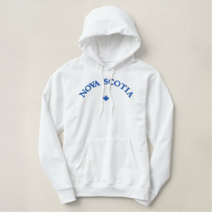 NeuschottlandHoodie - blaues Kanada-Ahornblatt Bestickter Hoodie