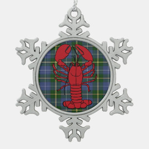 NeuschottlandTartanhummer-Schneeflockeverzierung Schneeflocken Zinn-Ornament