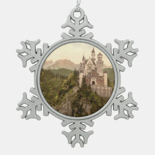 Neuschwanstein-Schloss, Bayern, Deutschland Schneeflocken Zinn-Ornament