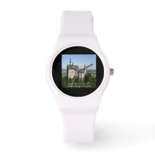Neuschwanstein Schloss Damen Weiß Silikon Uhr