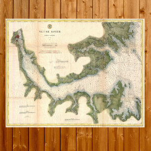 Neuse River North Carolina Antike Karte Poster