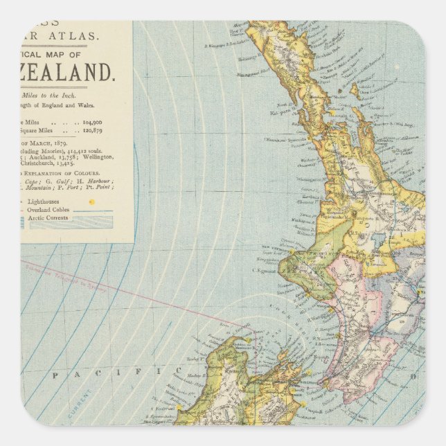 Neuseeland 4 quadratischer aufkleber (Vorderseite)