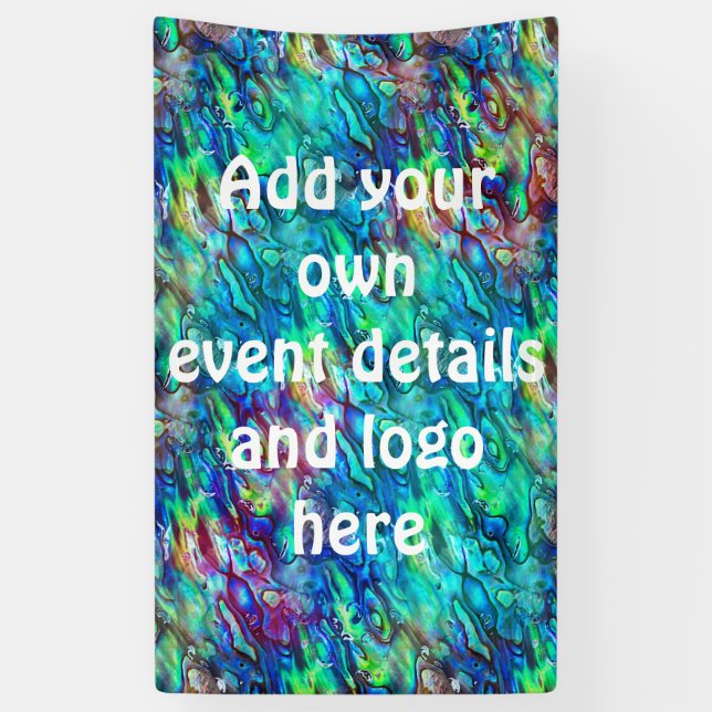 Neuseeland Abalone Paua Muschel Muster 1 Banner (Vertikal)