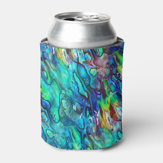 Neuseeland Abalone Paua Muschel Muster 1 Dosenkühler (Kanne Vorderseite)