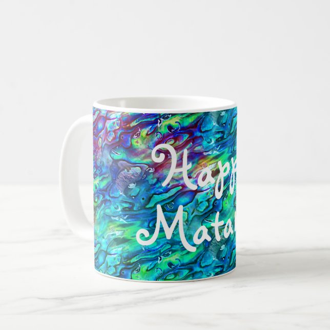 Neuseeland Abalone Paua Muschel Muster 1 Kaffeetasse (Vorderseite Links)