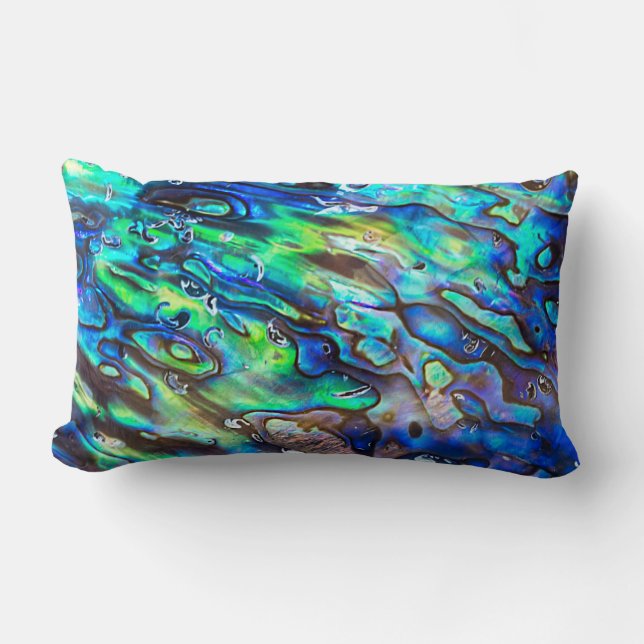 Neuseeland Abalone Paua Muschel Muster 1 Lendenkissen (Vorderseite)
