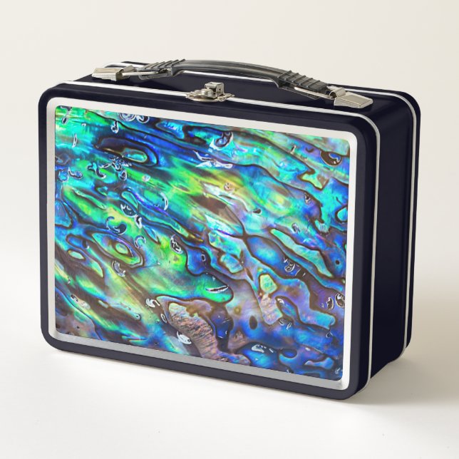 Neuseeland Abalone Paua Muschel Muster 1 Metall Brotdose (Vorderseite)