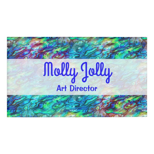 Neuseeland Abalone Paua Muschel Muster 1 Namenschild (Vorderseite)