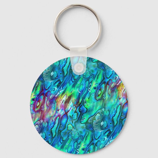 Neuseeland Abalone Paua Muschel Muster 1 Schlüsselanhänger (Vorderseite)