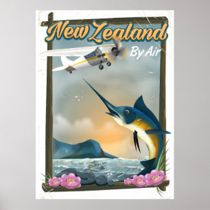 Neuseeland-Angelreiseplakat Poster