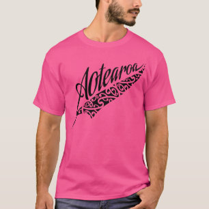 Neuseeland Aotearoa Kiwi Fern Alle Schwarzen Tatto T-Shirt