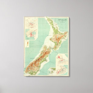 Neuseeland-Atlas-Karte Leinwanddruck