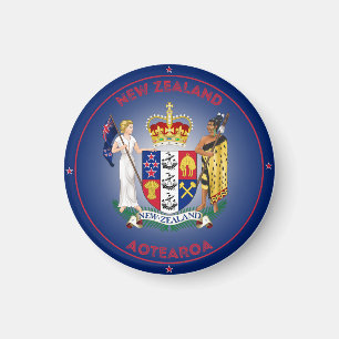 Neuseeland Coat of Arms Circle Shape Magnet