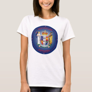 Neuseeland Coat of Arms Circle Shape T-Shirt
