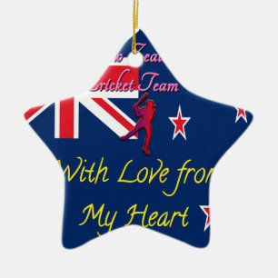 Neuseeland Cricket-Team: Liebe aus meinem Herzen K Keramikornament
