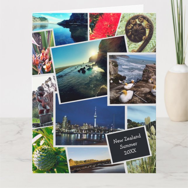 Neuseeland Custom Foto Collage Card Karte (Vorderseite)