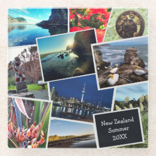 Neuseeland Custom Foto Collage Glass Untersetzer