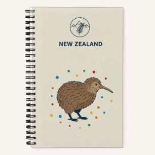 Neuseeland-Erbe & Kiwi-Vogel-Bergfoto Notizbuch