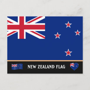 Neuseeland Fahne & Zealand Reisen, Urlaub/Sport Postkarte