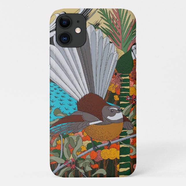 Neuseeland Fantail Handy Fall Case-Mate iPhone Hülle (Rückseite)