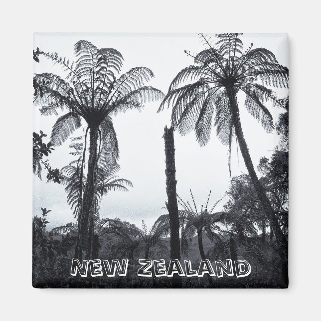 Neuseeland, Fern-Baumwald (Kühlschrankmagnet) Magnet (Vorne)
