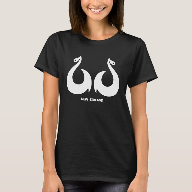 Neuseeland Fischfang Maori Fish Hoks Necklack T-Shirt (Vorderseite)