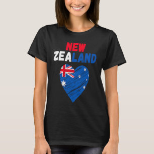 Neuseeland Flag Holiday Herz Flag Neuseeland T-Shirt