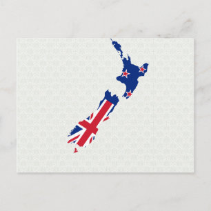 Neuseeland Flag Map in voller Größe Postkarte