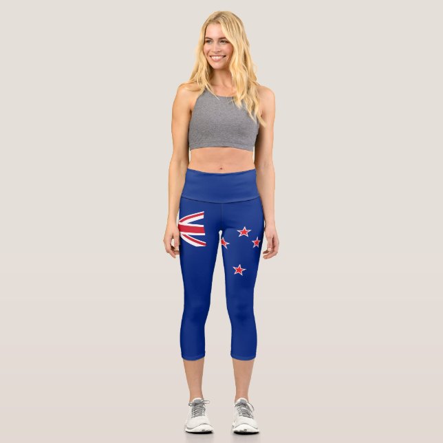 Neuseeland-Flagge Capri Leggings (Vorderseite)