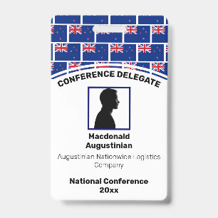 NEUSEELAND-FLAGGE Individuelles Logo Foto ID Name Ausweis
