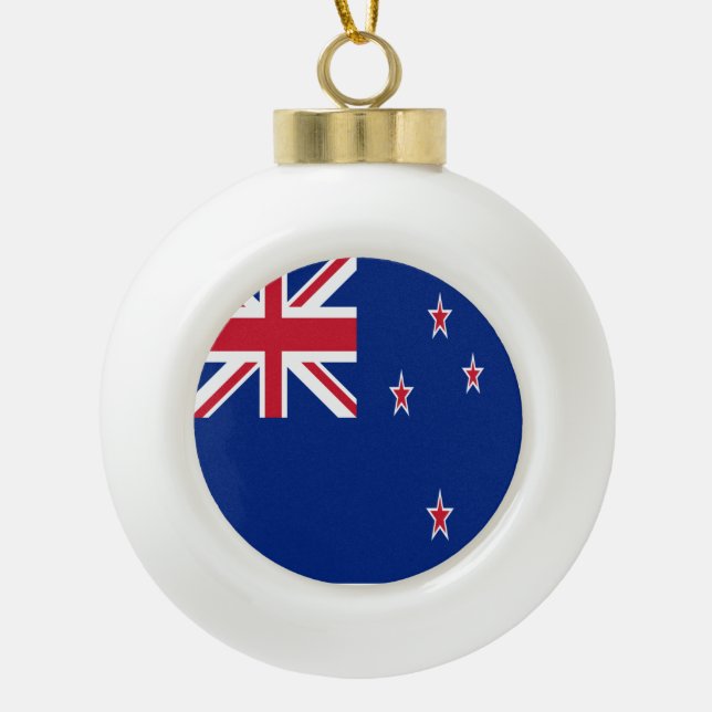 Neuseeland-Flagge Keramik Kugel-Ornament (Vorderseite)