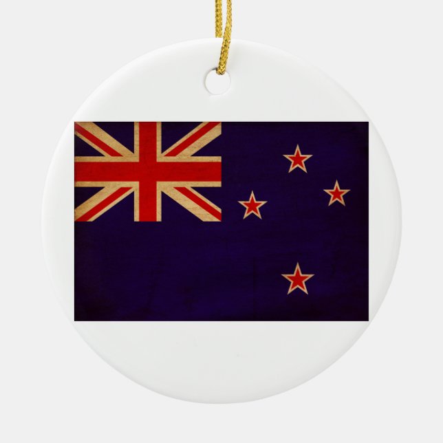 Neuseeland-Flagge Keramik Ornament (Vorne)