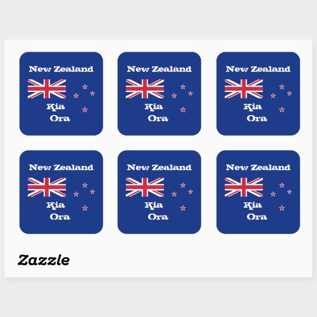 Neuseeland Flagge & Kia Ora Modeaufkleber /sport Quadratischer Aufkleber (Blatt)