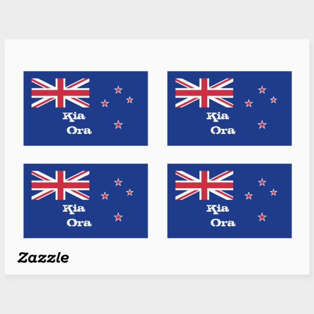Neuseeland Flagge & Kia Ora Modeaufkleber /sport Rechteckiger Aufkleber (Blatt)