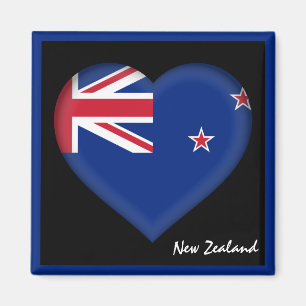 Neuseeland Flagge & Kiwi Herzurlaub /sport Magnet