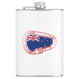 Neuseeland-Flagge Kletterkarabiner Flachmann