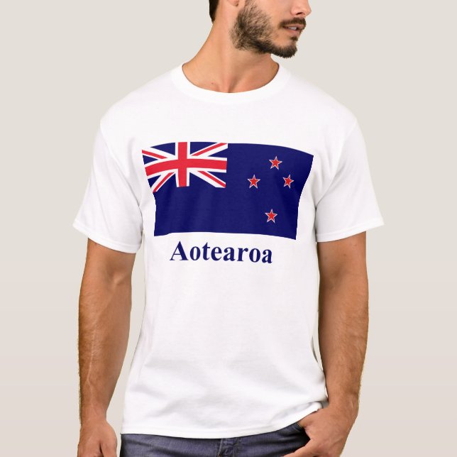 Neuseeland-Flagge mit Namen in Maori- T-Shirt (Vorderseite)