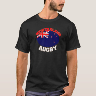 Neuseeland Flaggen Rugby Ball Sportspieler T-Shirt