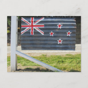 Neuseeland-Flaggen-Zaun Postkarte