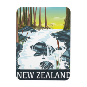 Neuseeland-Flussreiseplakat Magnet