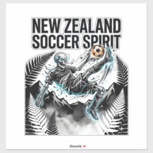 Neuseeland Fußball Geist Skelett Stürmer Nationen Aufkleber